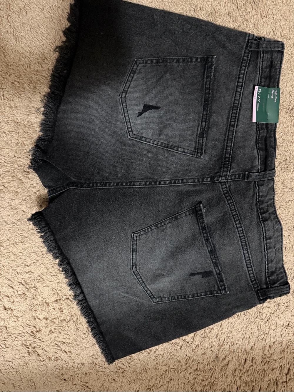 wild fable Black Distressed Frayed Hem Jean Shorts - Picture 2 of 2